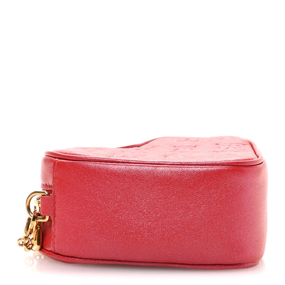 Louis Vuitton Lambskin Embossed Monogram Fall In Love Sac Coeur Heart Chain Bag Lipstick Red 4 of 10