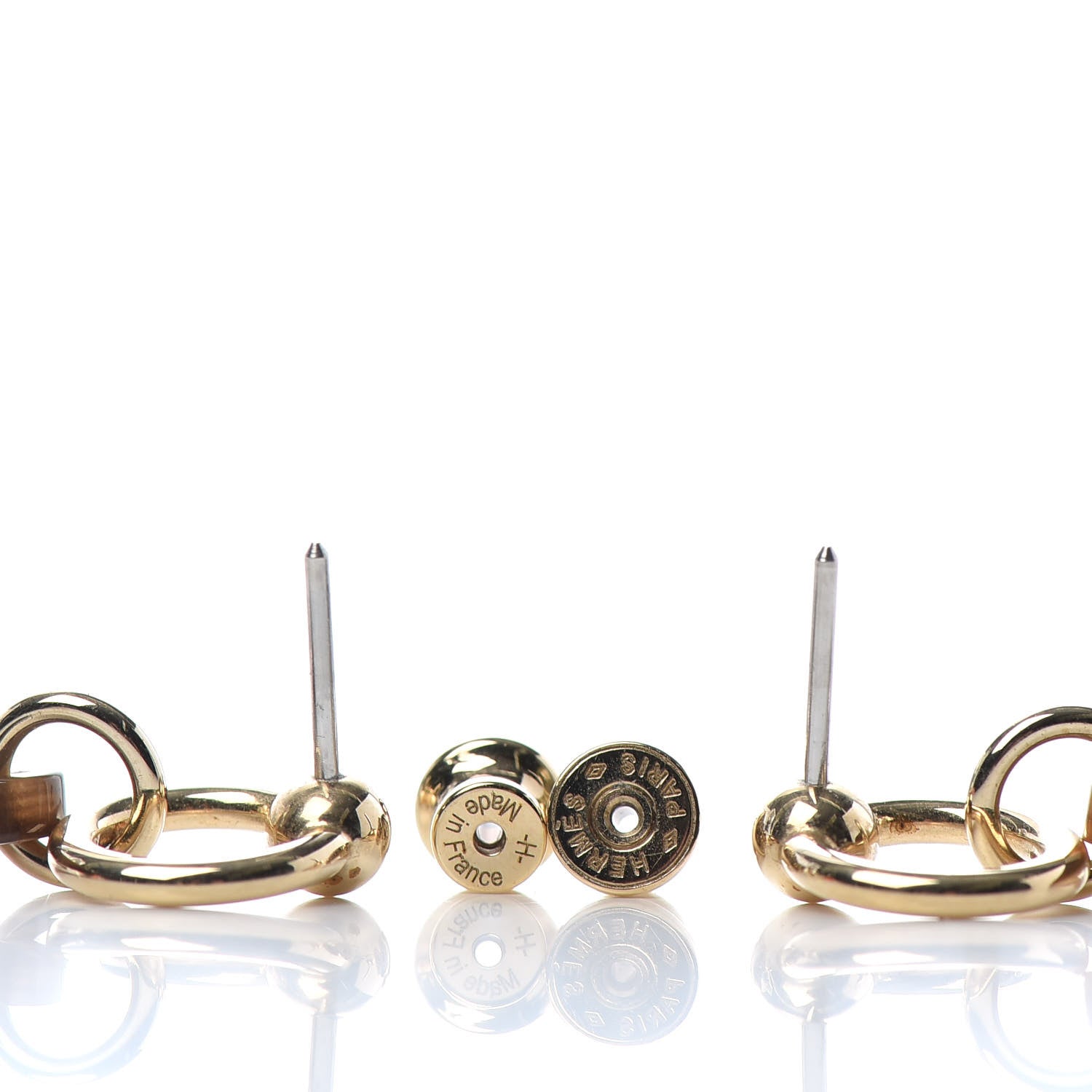 Hermes Permabrass Buffalo Horn Amulettes Equestre Earrings 4 of 4