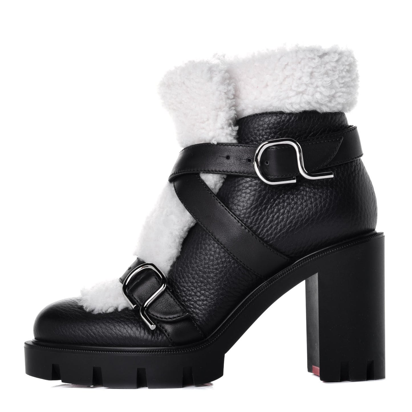 Calfskin Shearling Pole Chic 70 Booties 35 Nocturne Natural