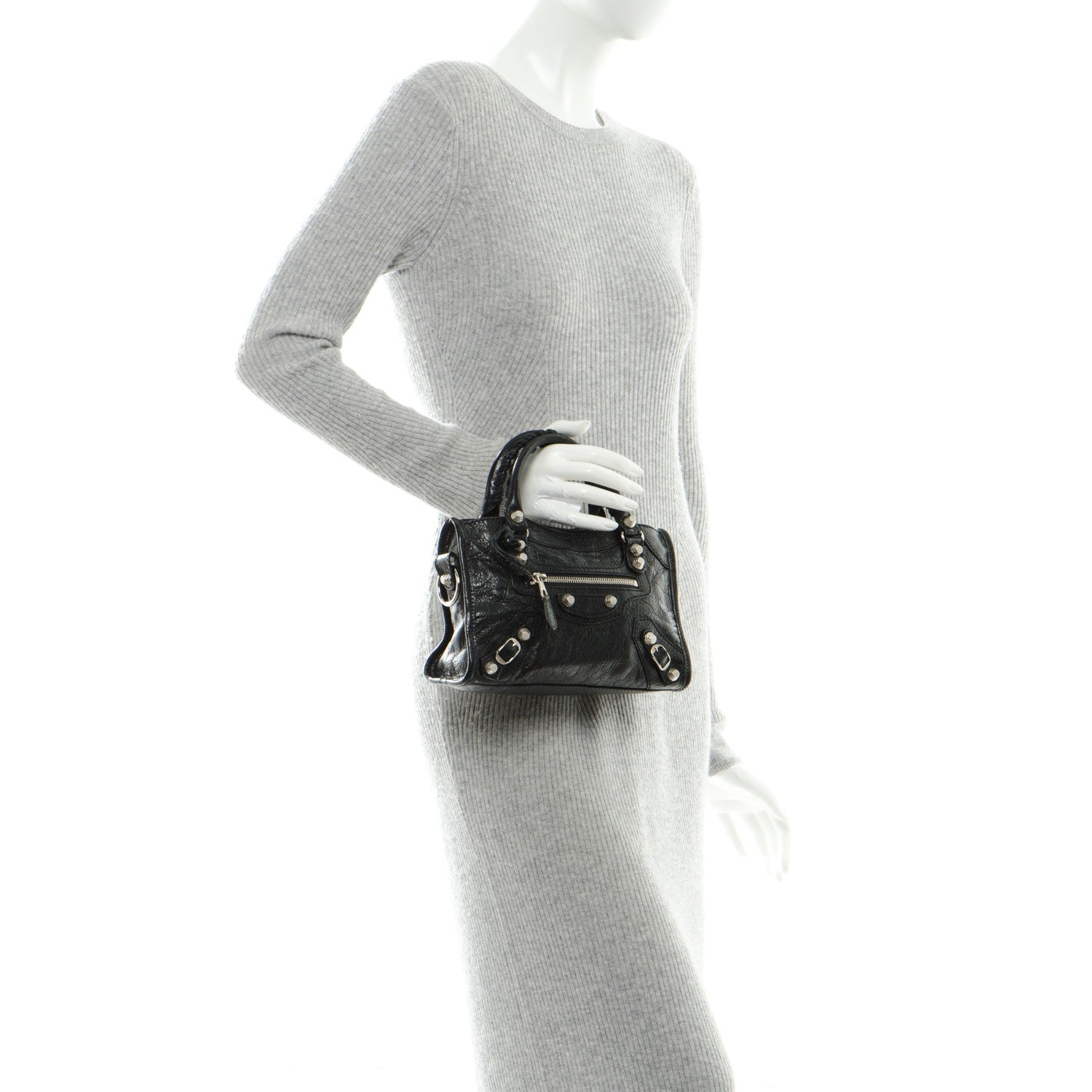 Balenciaga Agneau Giant 12 Silver Hardware Mini City Black 2 of 8