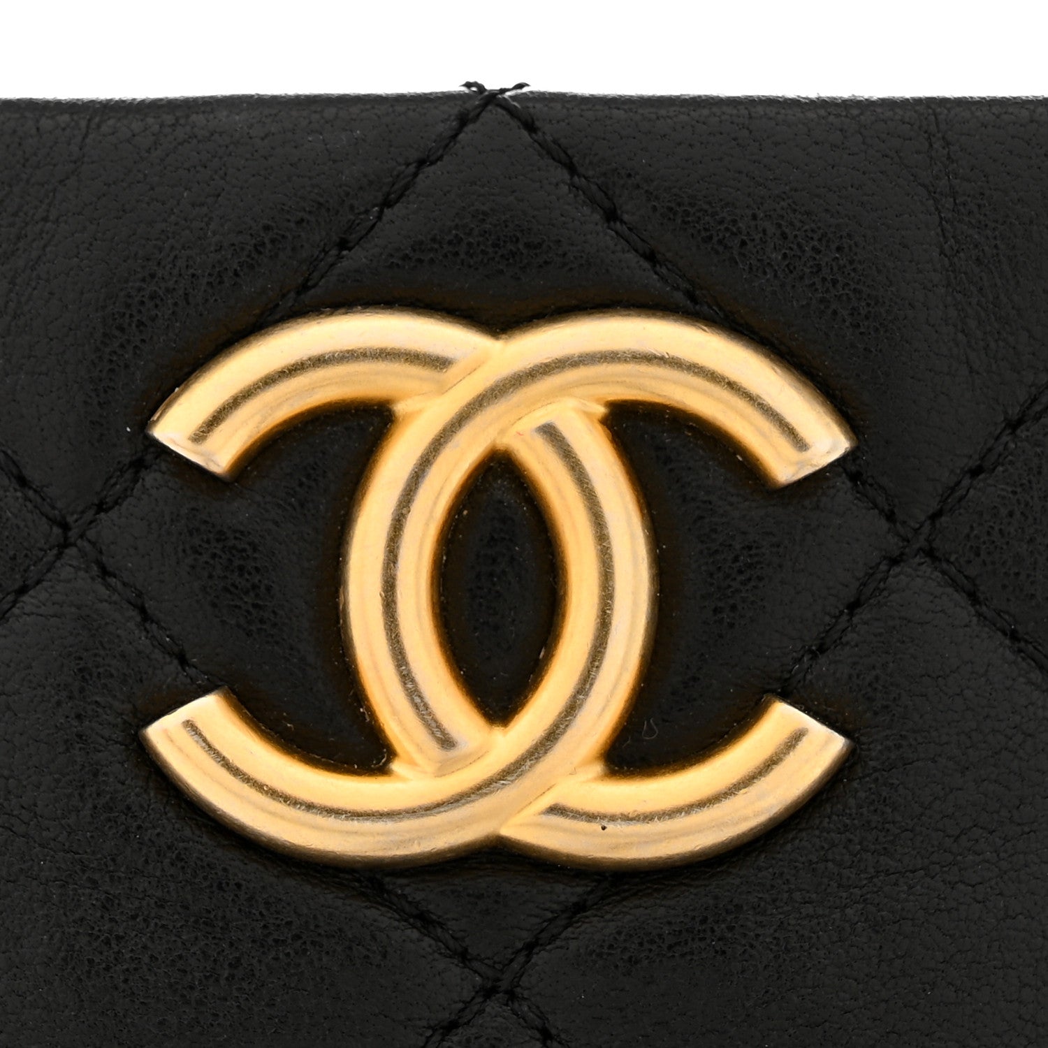 Chanel Lambskin Quilted Chaine Lettre Small Bucket Bag Black 12 of 14