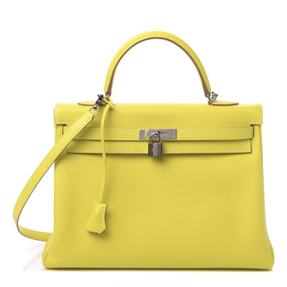 Hermes Epsom Candy Kelly Retourne 35 Lime Gris Perle 1 of 42