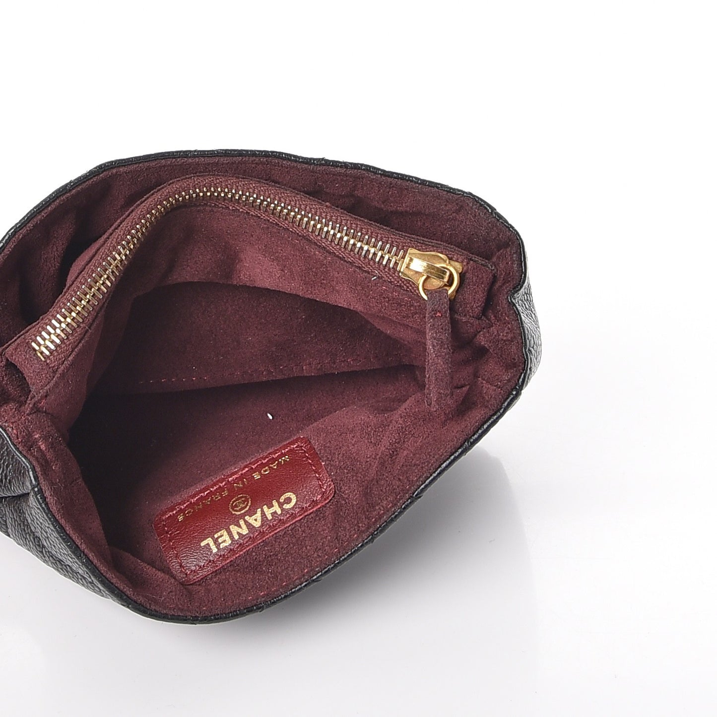 Caviar Quilted Mini Phone Holder Clutch Black