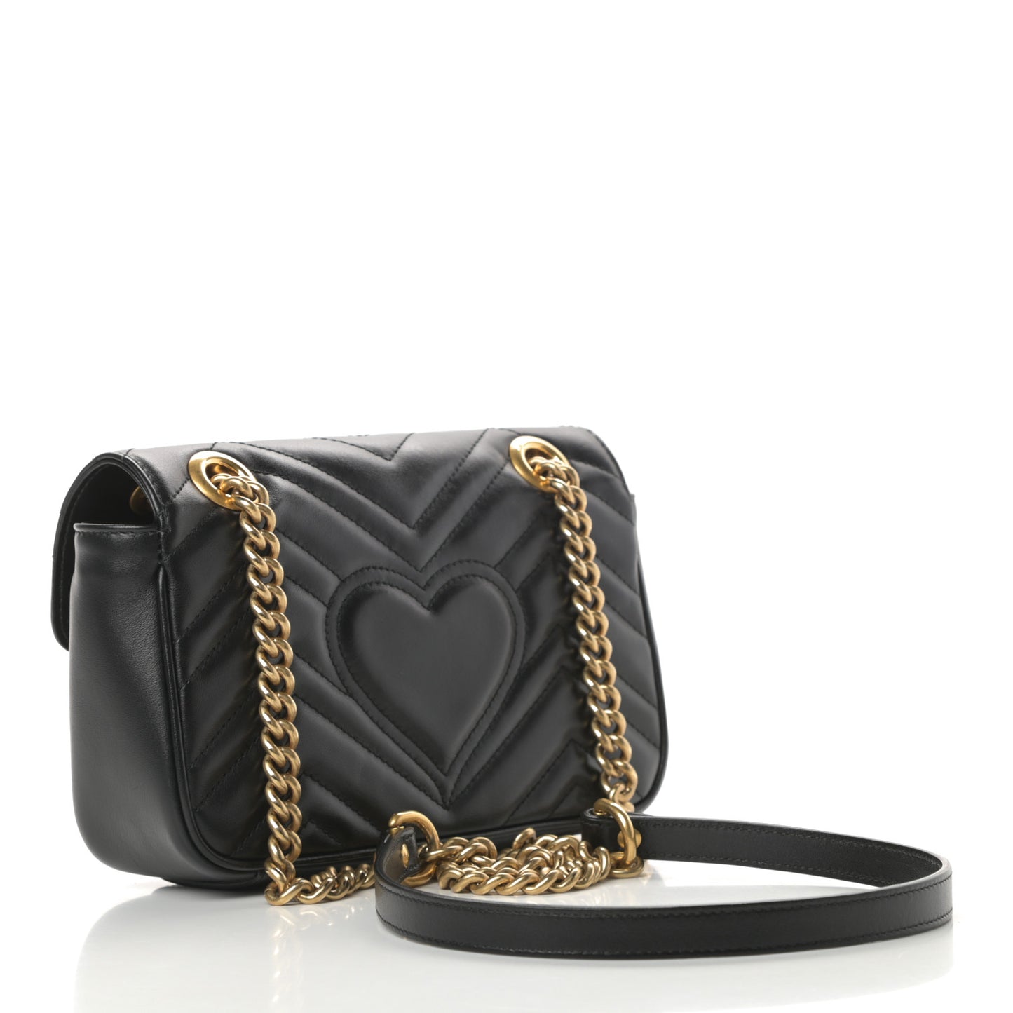 Calfskin Matelasse Mini GG Marmont Shoulder Bag Black