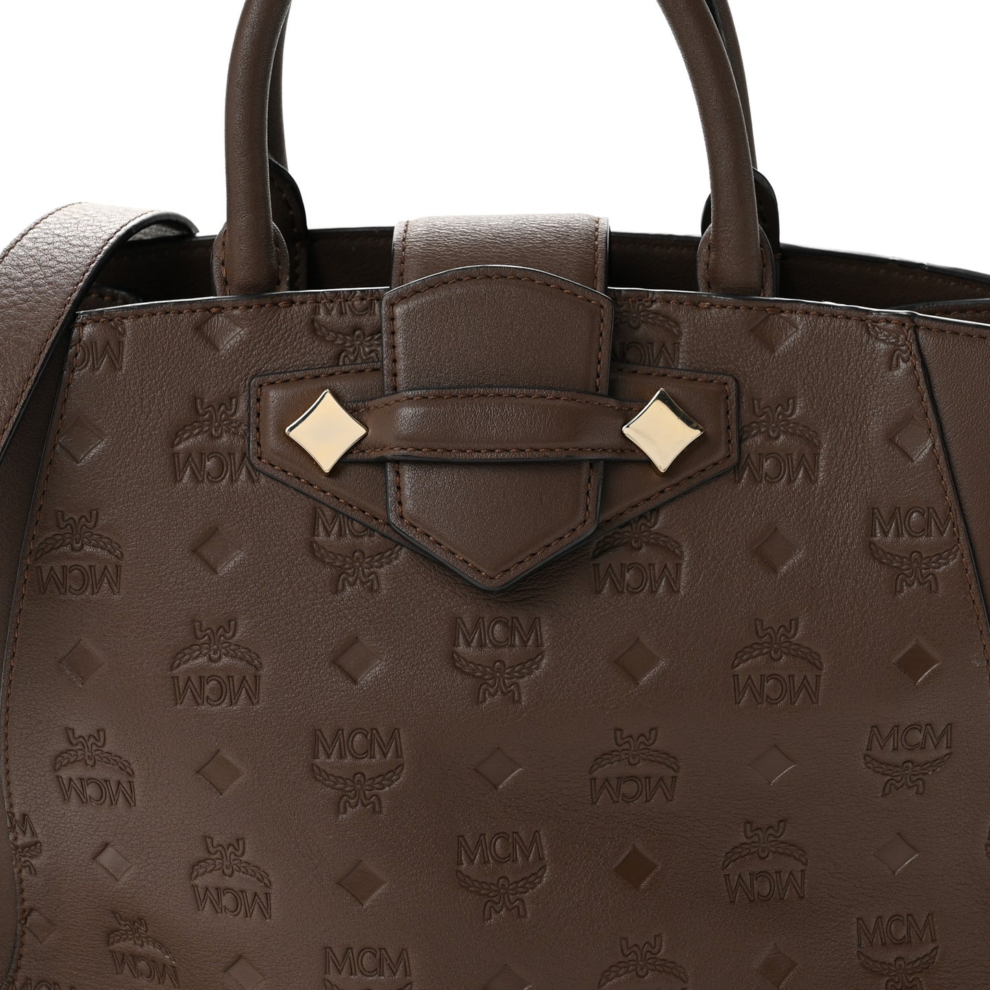 Calfskin Ottomar Monogram Medium Essential Tote Chestnut