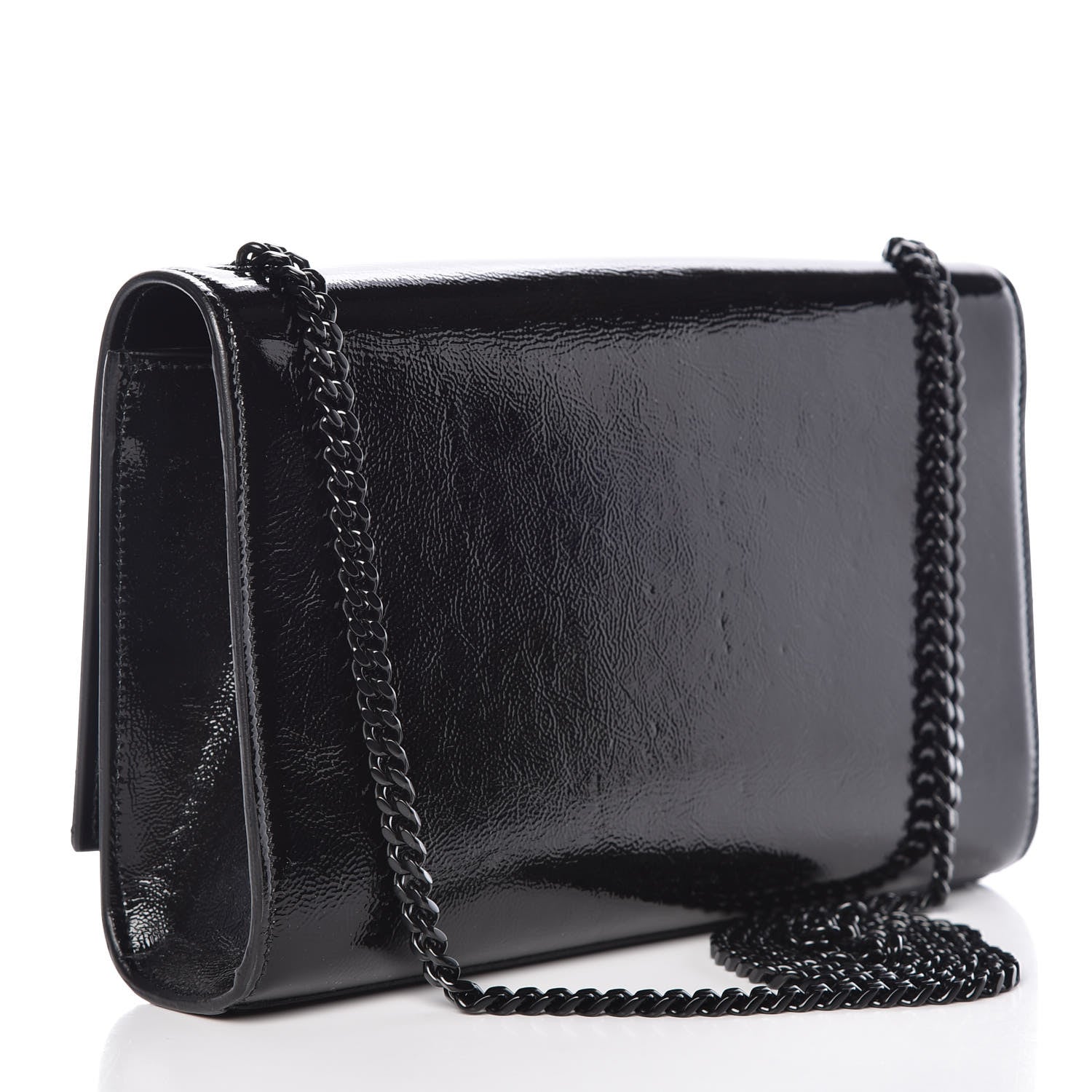 Saint Laurent Textured Patent Medium Classic Monogram Kate Satchel Black 3 of 9