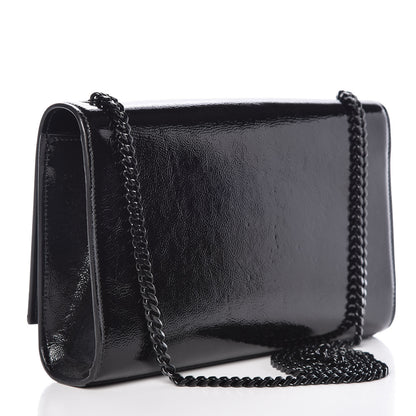 Saint Laurent Textured Patent Medium Classic Monogram Kate Satchel Black 3 of 9