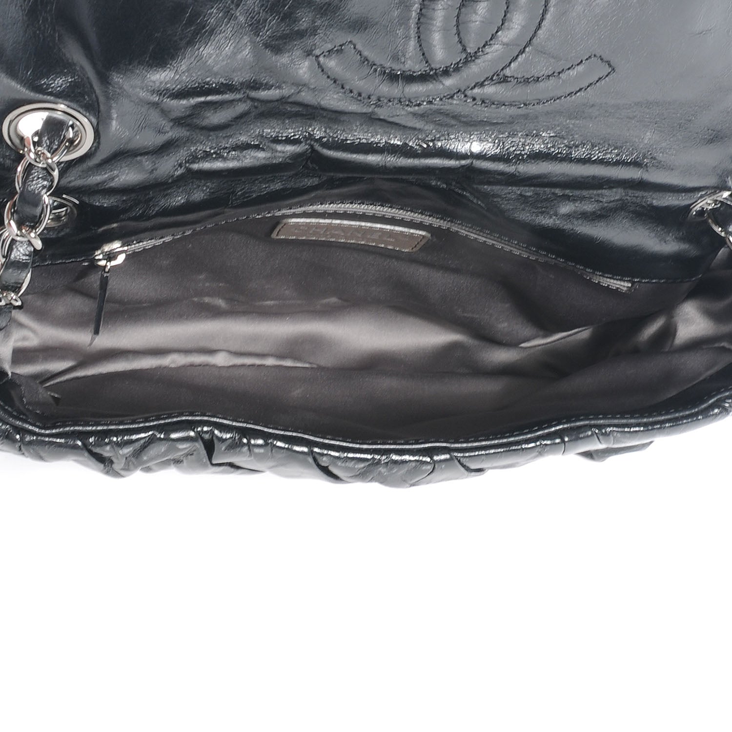 Chanel Glazed Calfskin Twisted Medium Flap Black 5 of 7