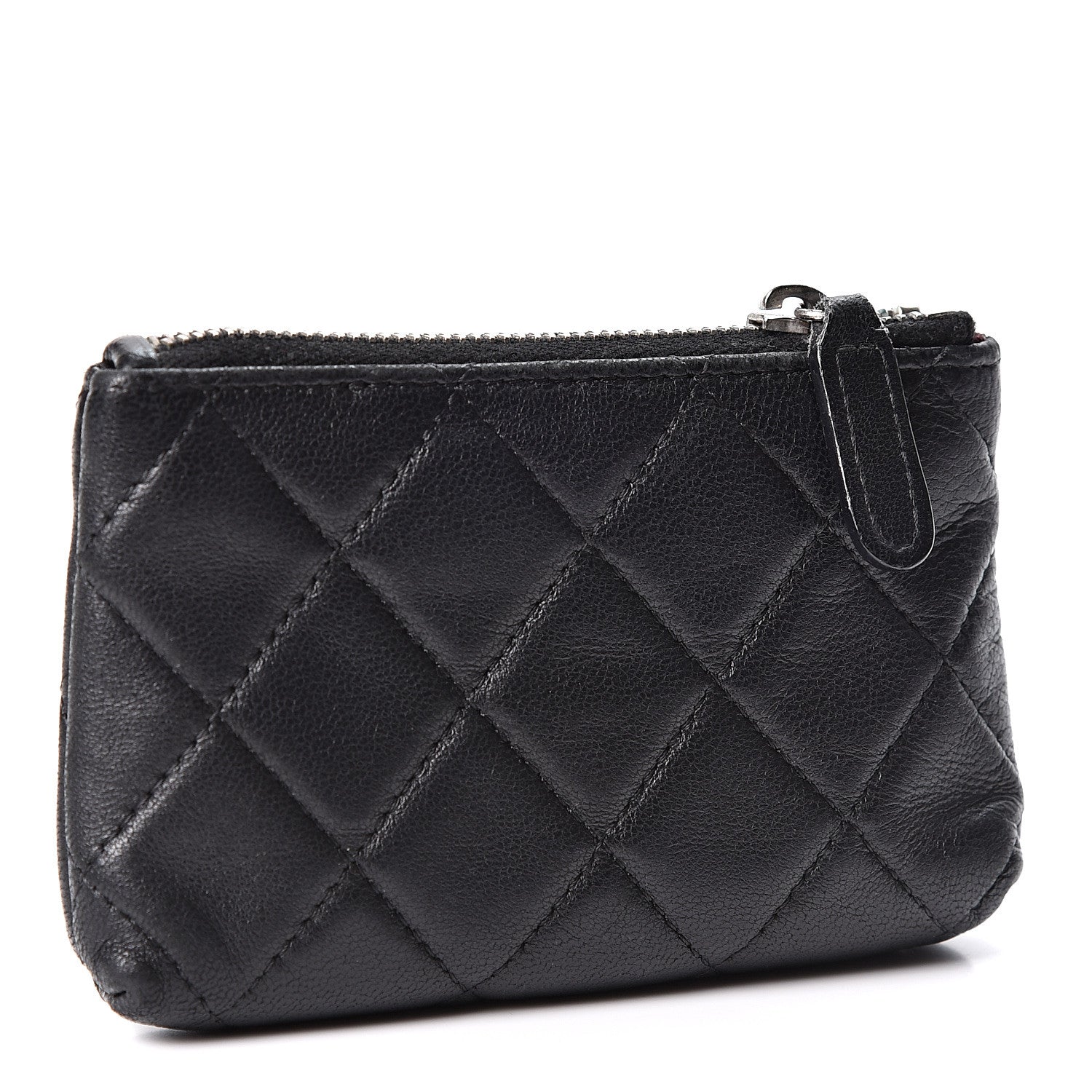 Chanel Lambskin Quilted Key Holder Case Black 2 of 8