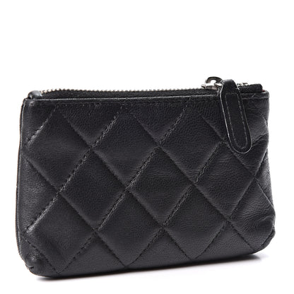 Chanel Lambskin Quilted Key Holder Case Black 2 of 8