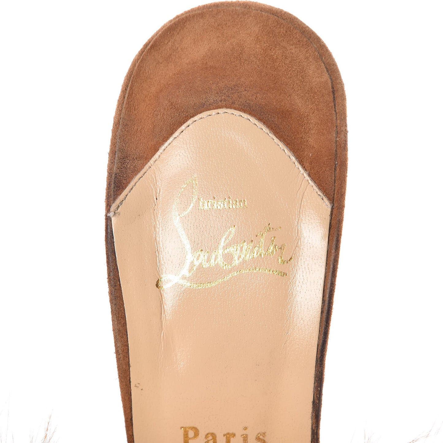 Suede Fox Fur Splash 150 Pumps 41.5 Camel