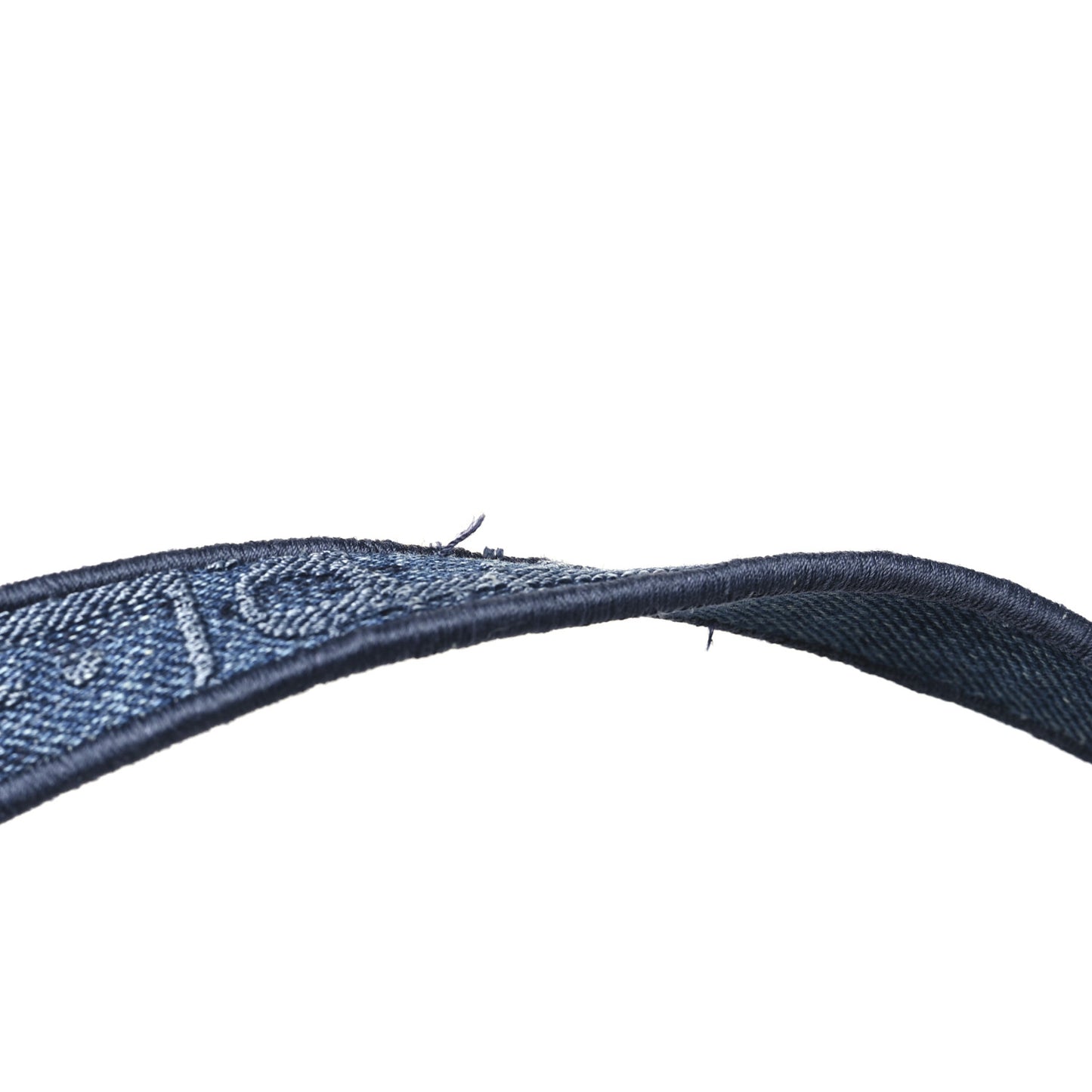 Oblique Embroidered Saddle Bag Denim Blue