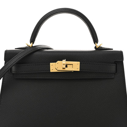 Hermes Epsom Mini Kelly Sellier 20 Black 7 of 10