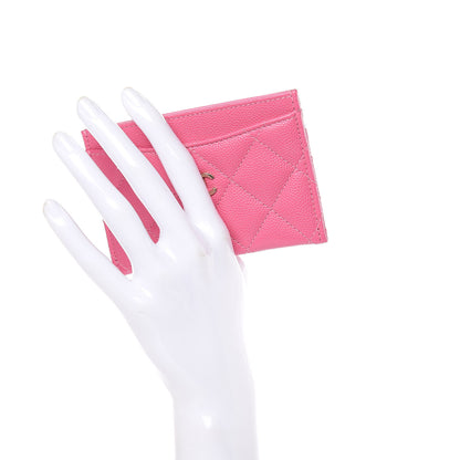 Chanel Caviar Quilted Card Holder Pink 2 of 8