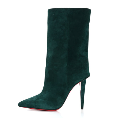 Christian Louboutin Veau Velours Astrilarge 100 Booties 35.5 Green 1 of 8