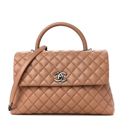 Chanel Caviar Quilted Medium Coco Handle Flap Light Beige 1 of 11