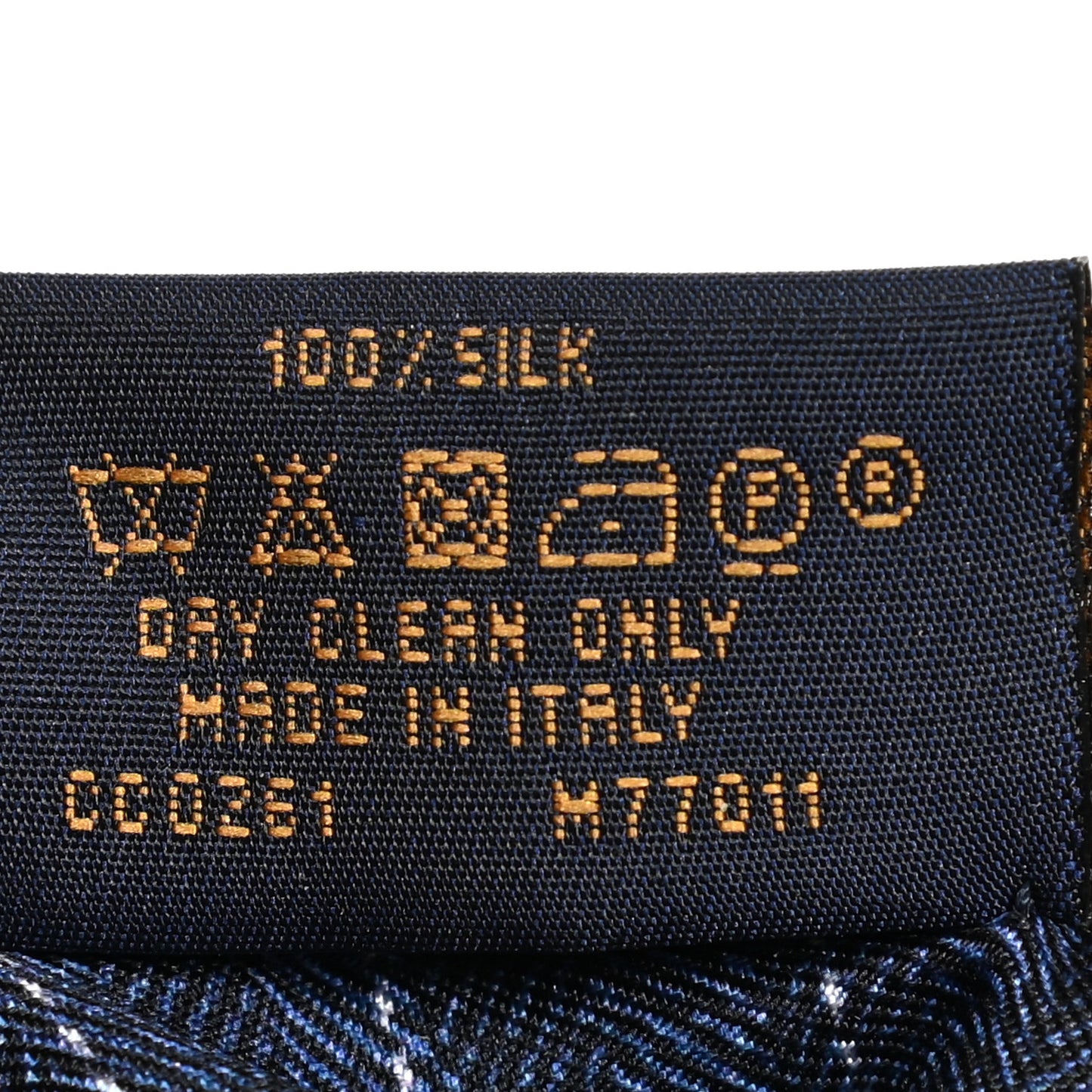 Silk Monogram Scrunchie Navy