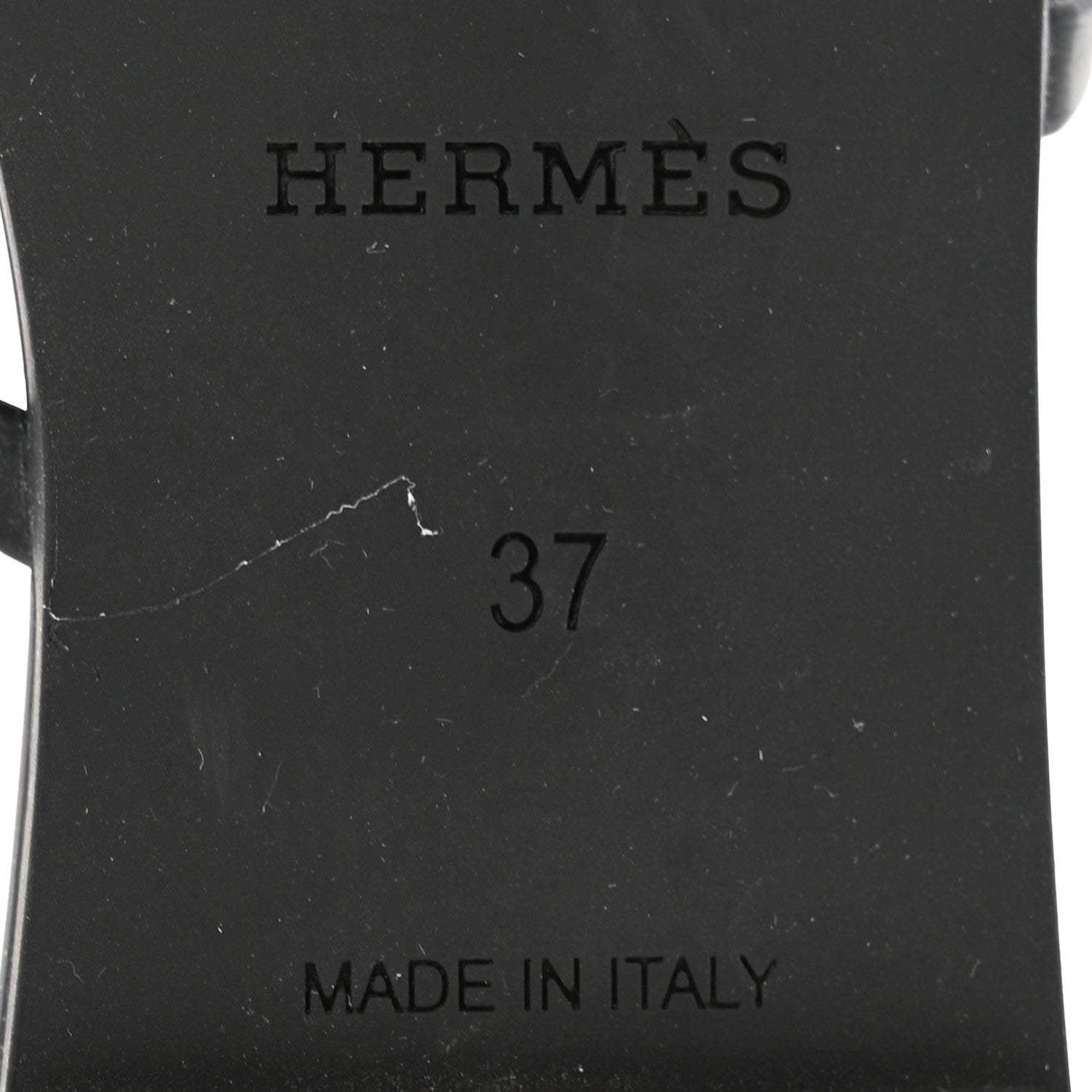 Hermes Rubber Chaine d'Ancre Rivage Sandals 37 Black 7 of 7