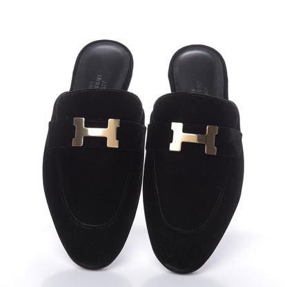 Hermes Velvet Trocadero Mule 36 Black 8 of 9