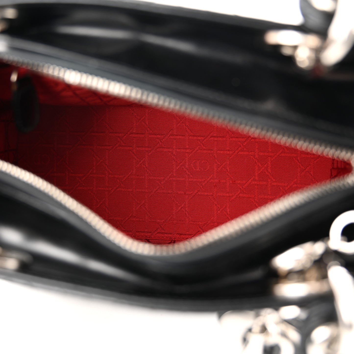 Patent Cannage Medium Lady Dior Black
