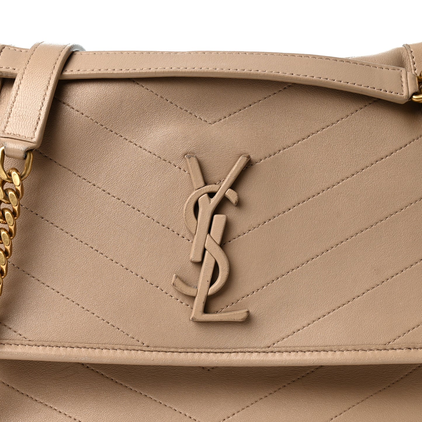 Lambskin Matelasse Monogram Medium Niki Chain Satchel Dark Beige