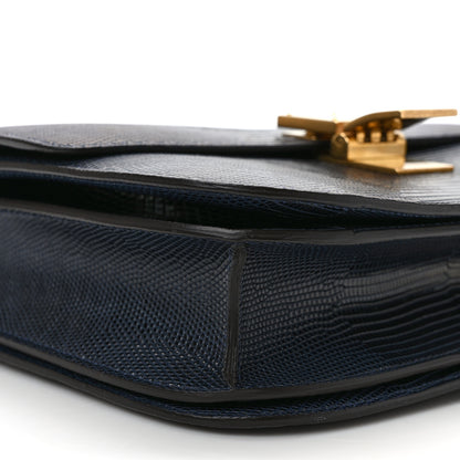 Celine Lizard Medium Classic Box Flap Bag Navy 7 of 9