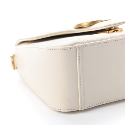 Gucci Calfskin Matelasse Mini GG Marmont Top Handle Shoulder Bag White 7 of 10