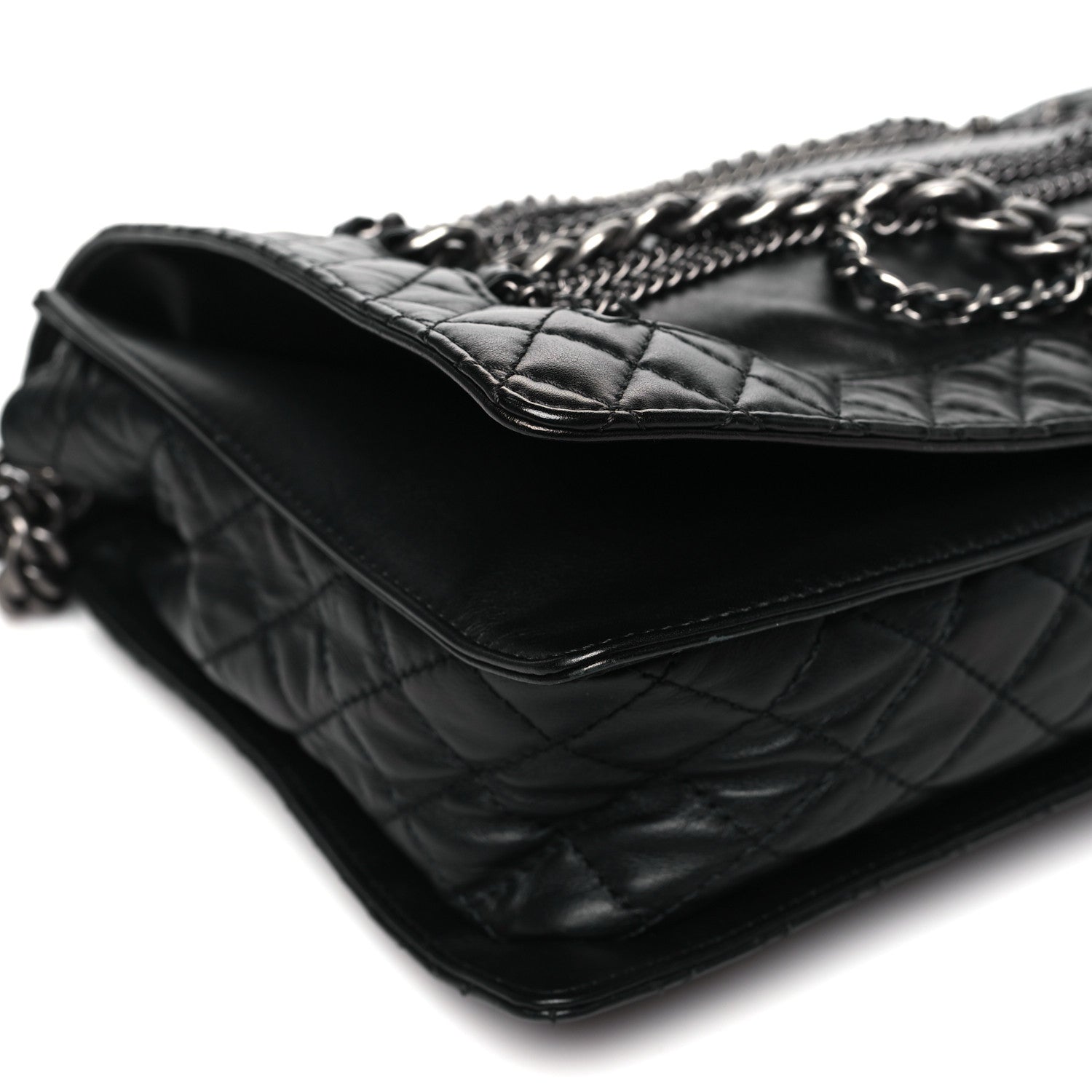 Chanel Calfskin Enchained XL Boy Flap Black 11 of 13