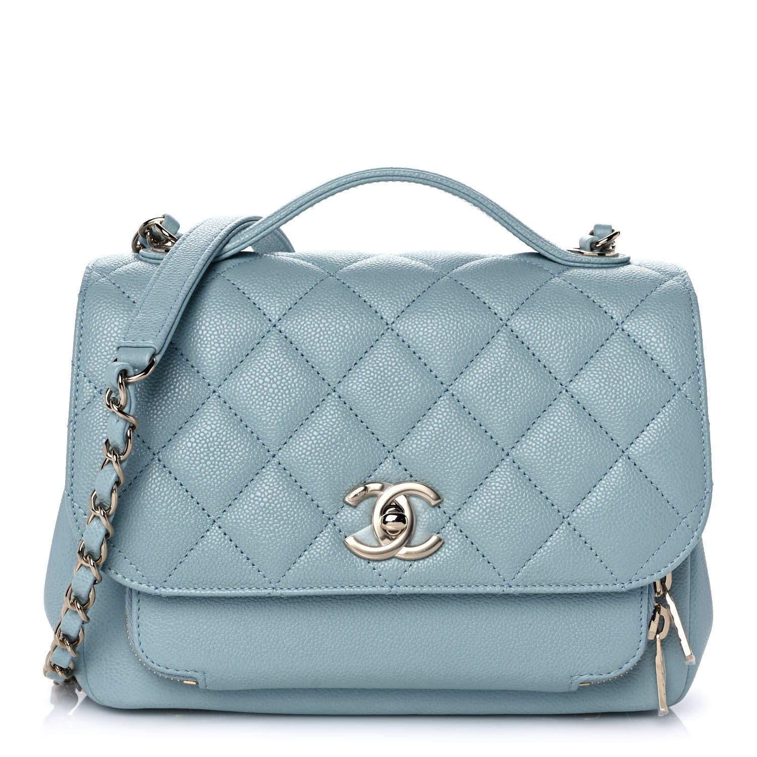 Chanel Caviar Quilted Small Business Affinity Flap Light Blue 1 of 11