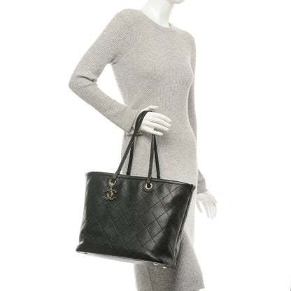 Chanel Grained Calfskin Shopping Fever Tote Black 2 of 9
