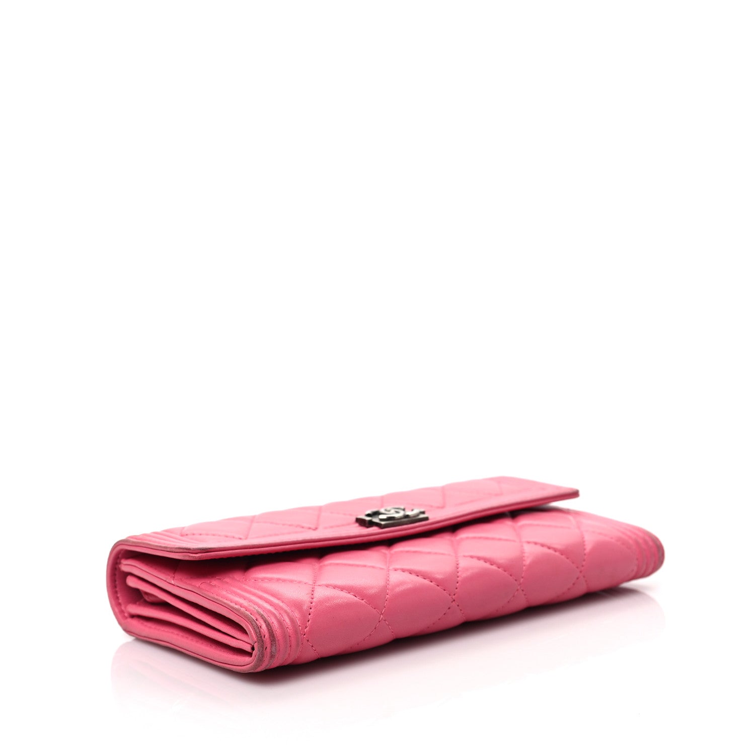 Chanel Lambskin Quilted Boy Flap Wallet Fuchsia 4 of 9