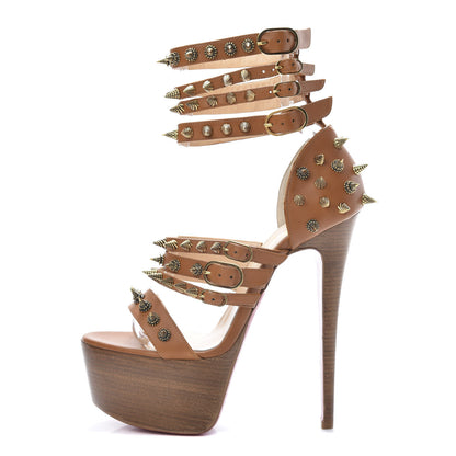 Christian Louboutin Calfskin Botticellita 160 Sandals 39 Brown 1 of 7