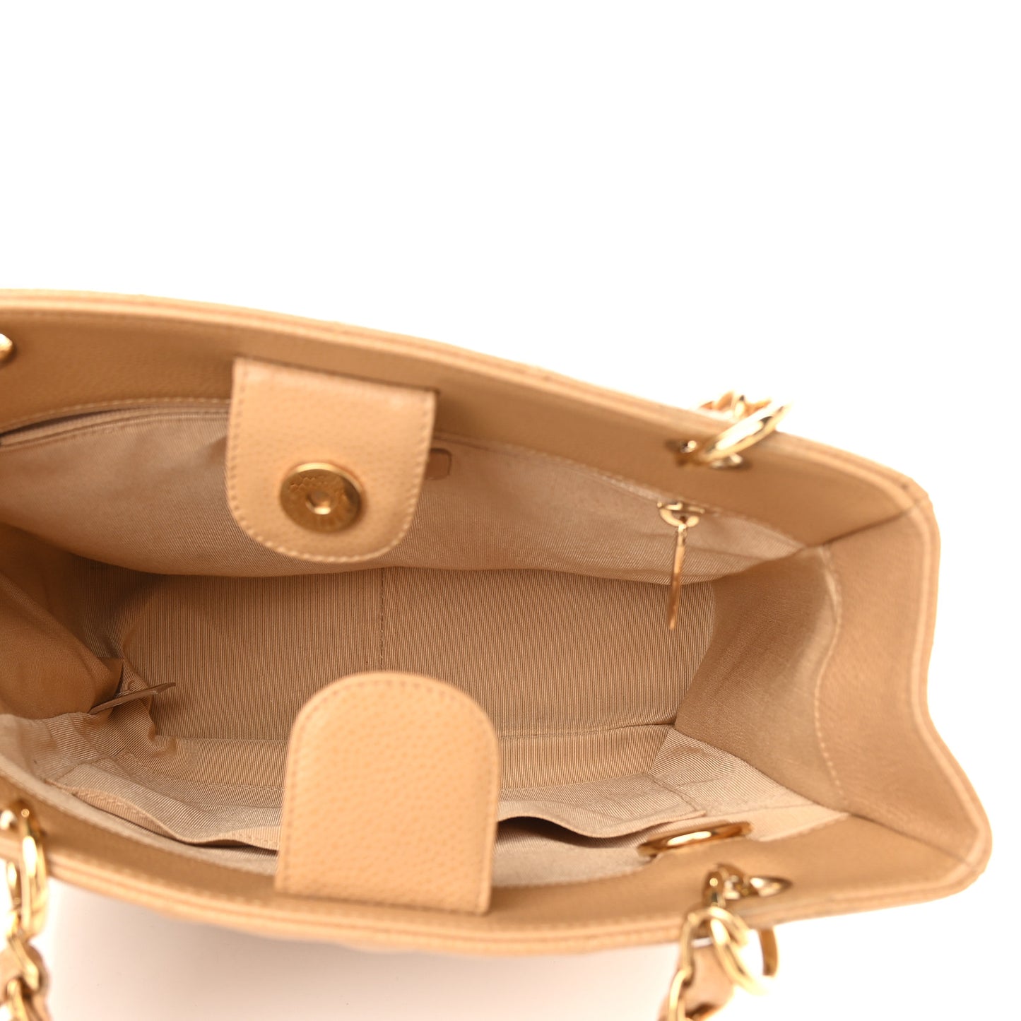 Caviar Quilted Petit Shopping Tote PST Beige