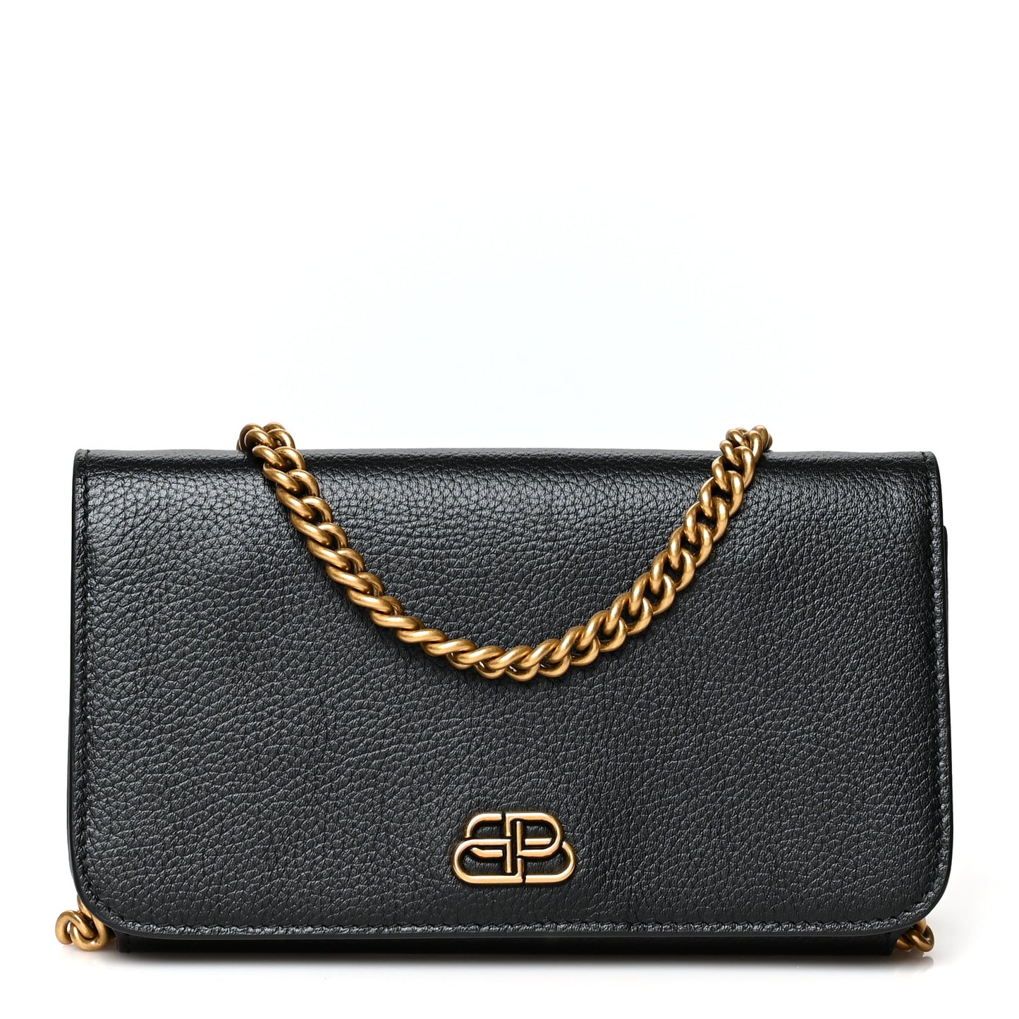 Vibrato Calfskin BB Phone Holder Wallet On Chain Black