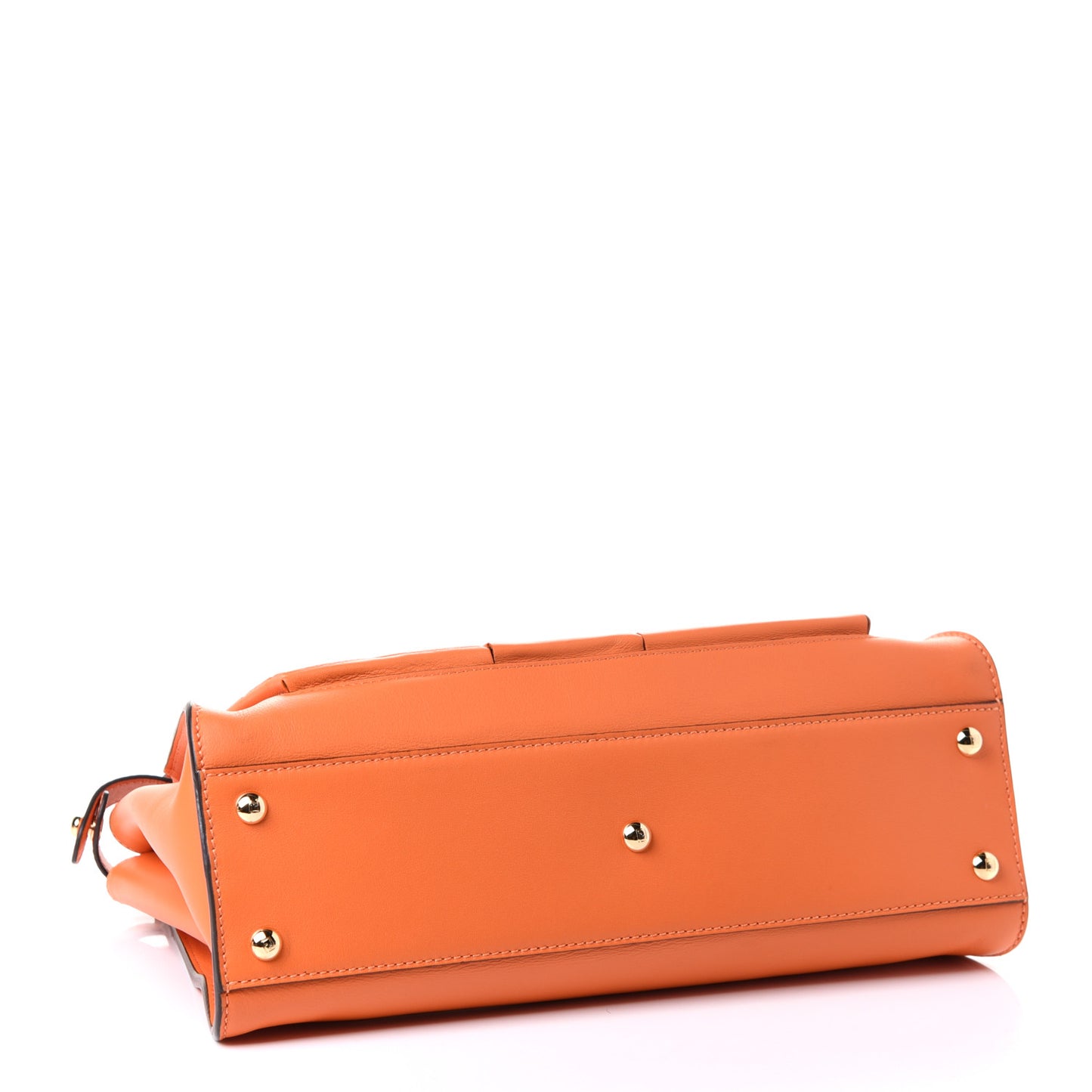 Vitello Seta Shiny Nappa Medium 3 Pocket Peekaboo Iconic Satchel Papaya