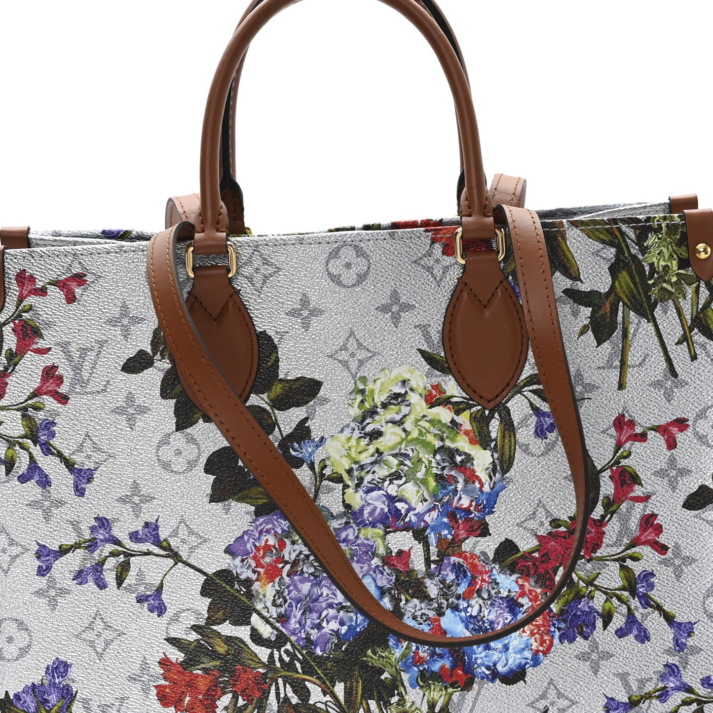 Metallic Monogram LV Garden OnTheGo MM Silver