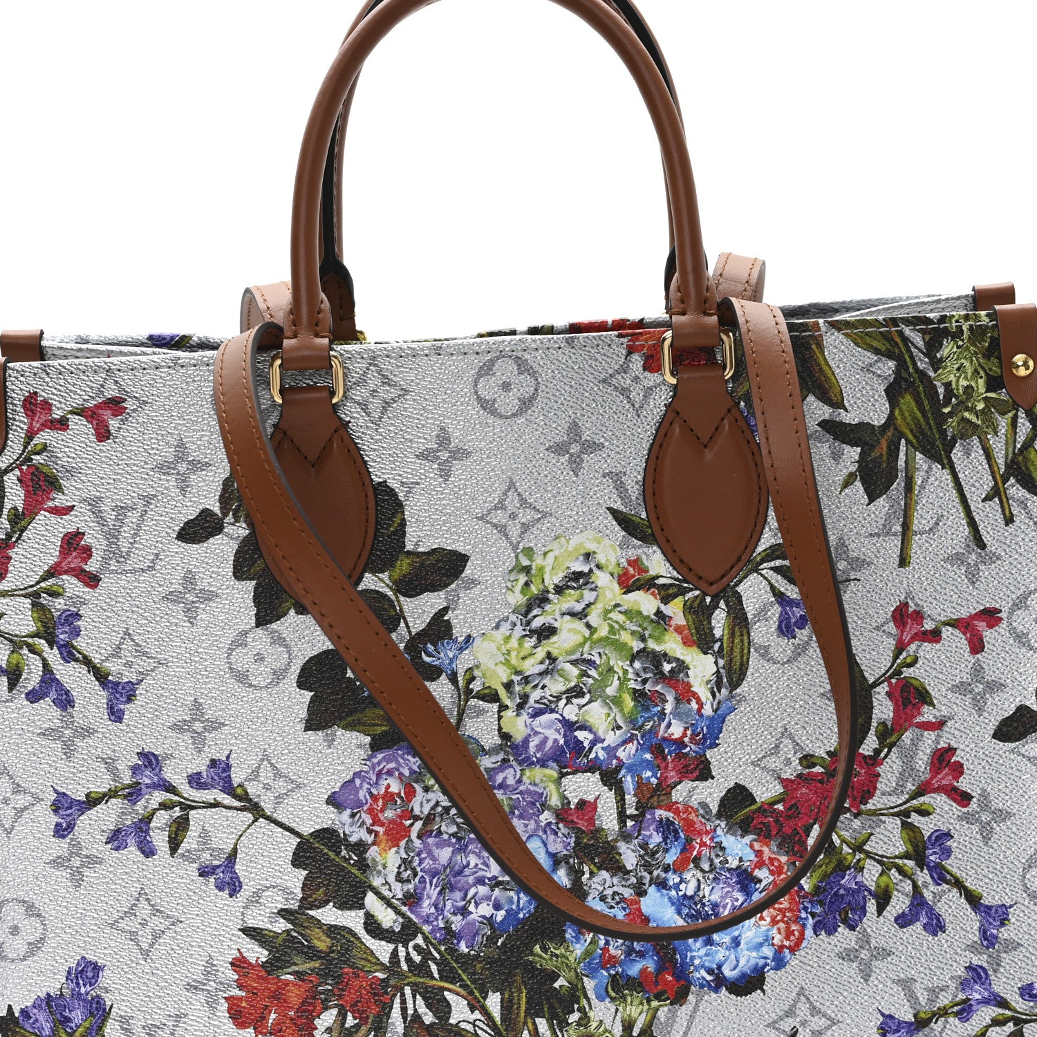 Louis Vuitton Metallic Monogram LV Garden OnTheGo MM Silver 7 of 9