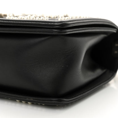 Chanel Calfskin Pearl Chevron Medium Boy Flap Black 10 of 12