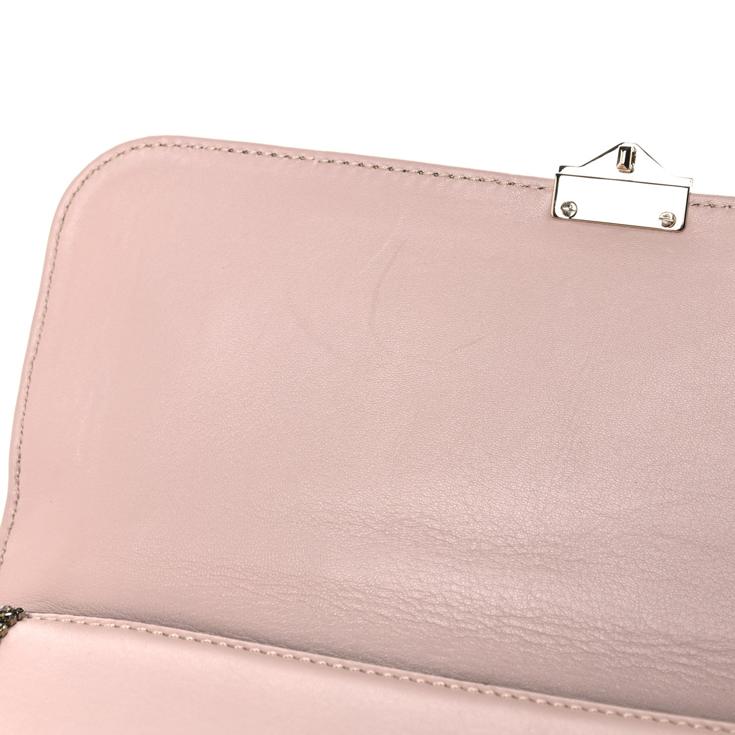 Valentino Garavani Vitello Crystal Embellished Medium Glam Lock Rockstud Flap Poudre 10 of 28