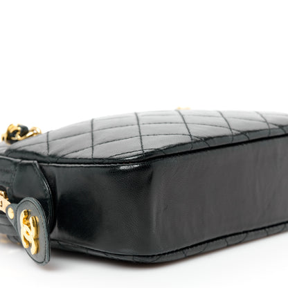 Chanel Lambskin Quilted Camera Case Black 10 of 11