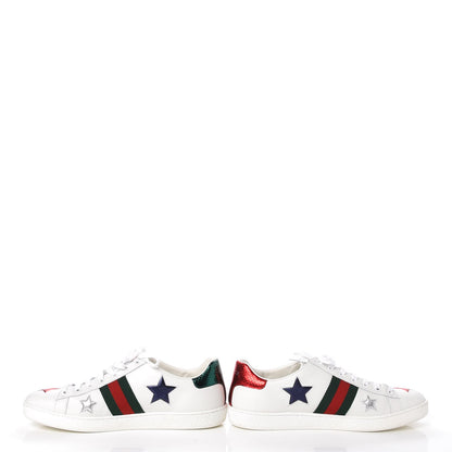Gucci Calfskin Ayers Web Star Embroidered Ace Sneakers 41 White Multi 6 of 11