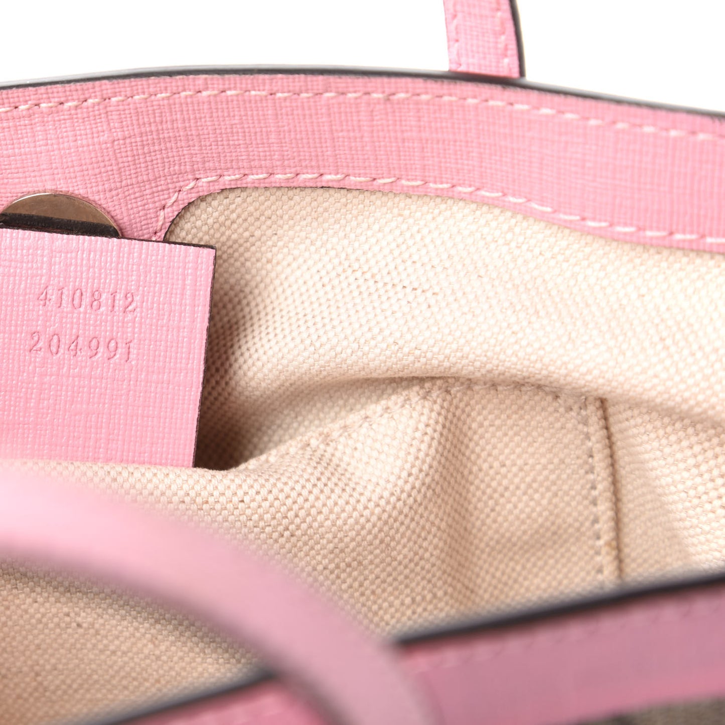 GG Supreme Monogram Striped Childrens Tote Beige Ebony Pink