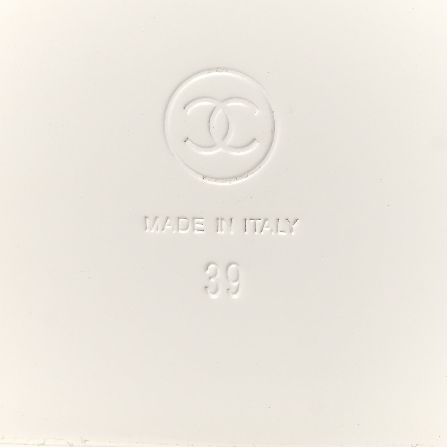 Lambskin Quilted Velcro Dad Chain CC Slide Sandals 39 White