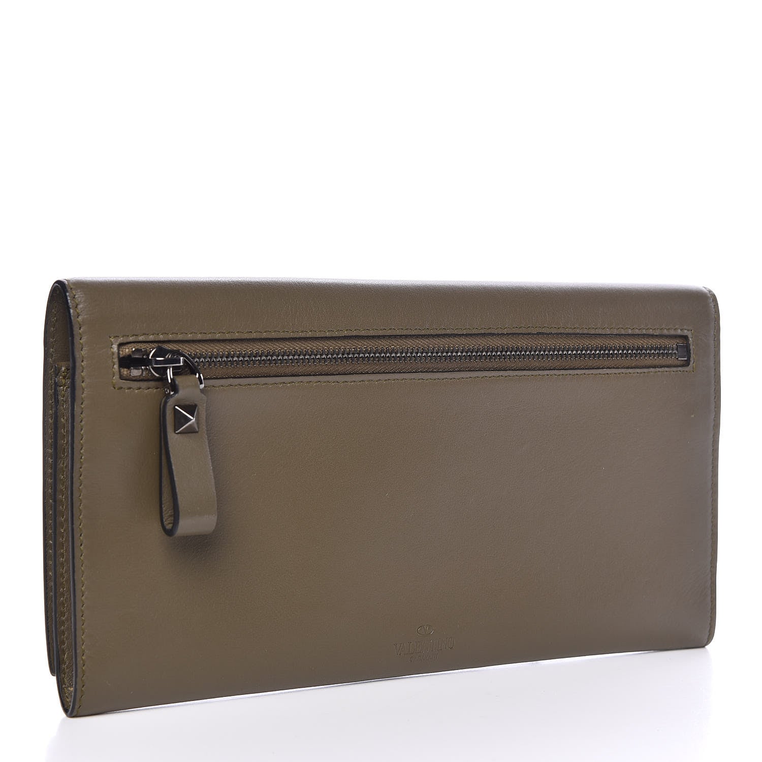 Valentino Garavani Calfskin Rockstud Travel Wallet Army Green 3 of 8