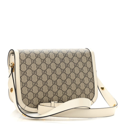 Gucci GG Supreme Monogram Horsebit 1955 Shoulder Bag Beige Mystic White 3 of 10