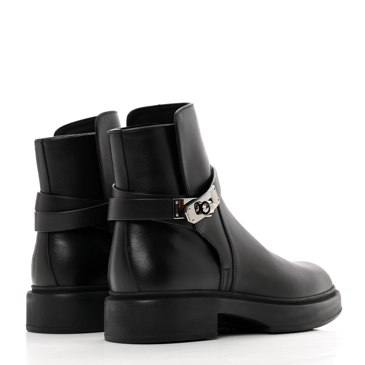 Hermes Calfskin Veo Ankle Boots 37.5 Black 6 of 9