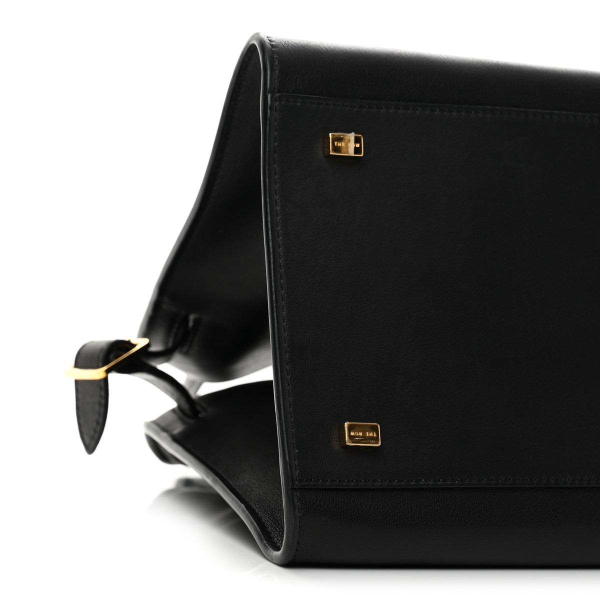 The Row Polished Saddle Calfskin Soft Margaux 12 Black 8 of 9
