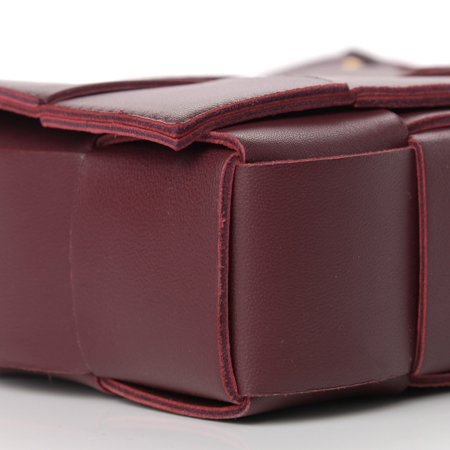 Lambskin Maxi Intrecciato Cassette Crossbody Bag Bordeaux