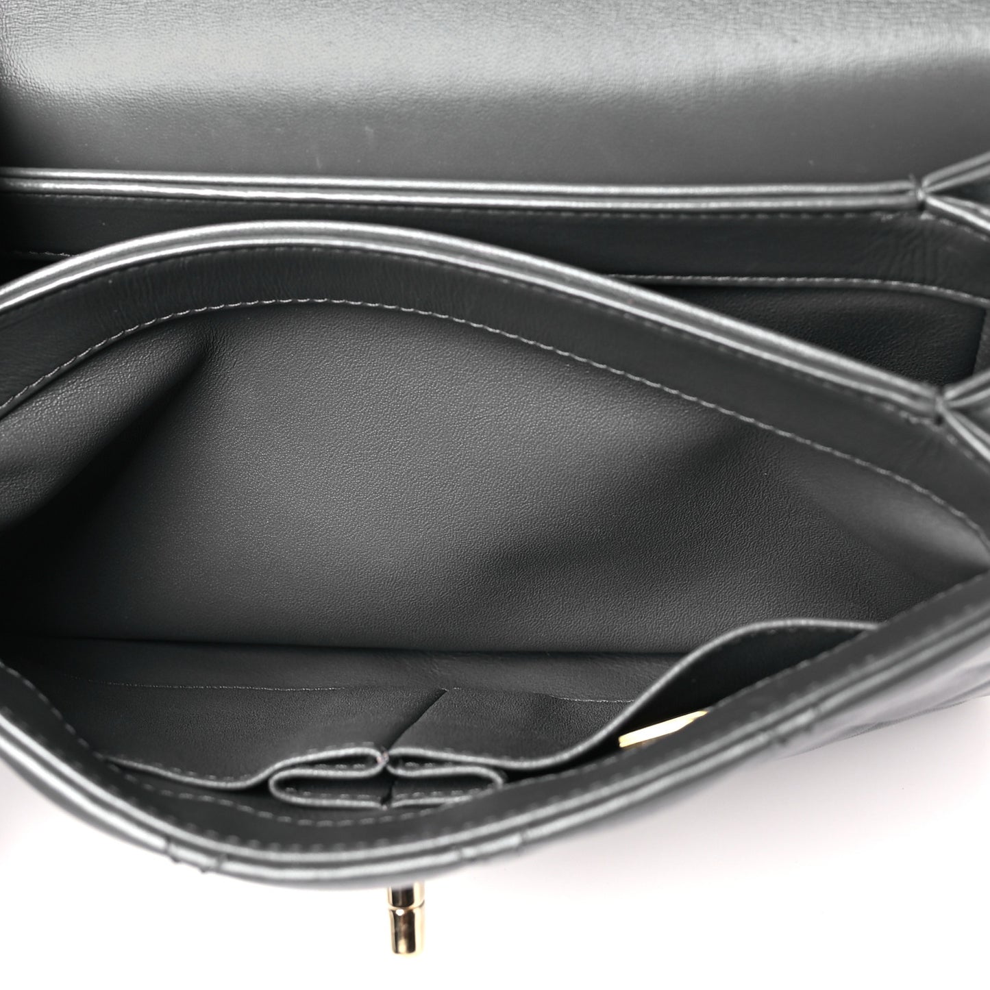Lambskin Quilted Small Trendy CC Dual Handle Flap Bag Dark Grey