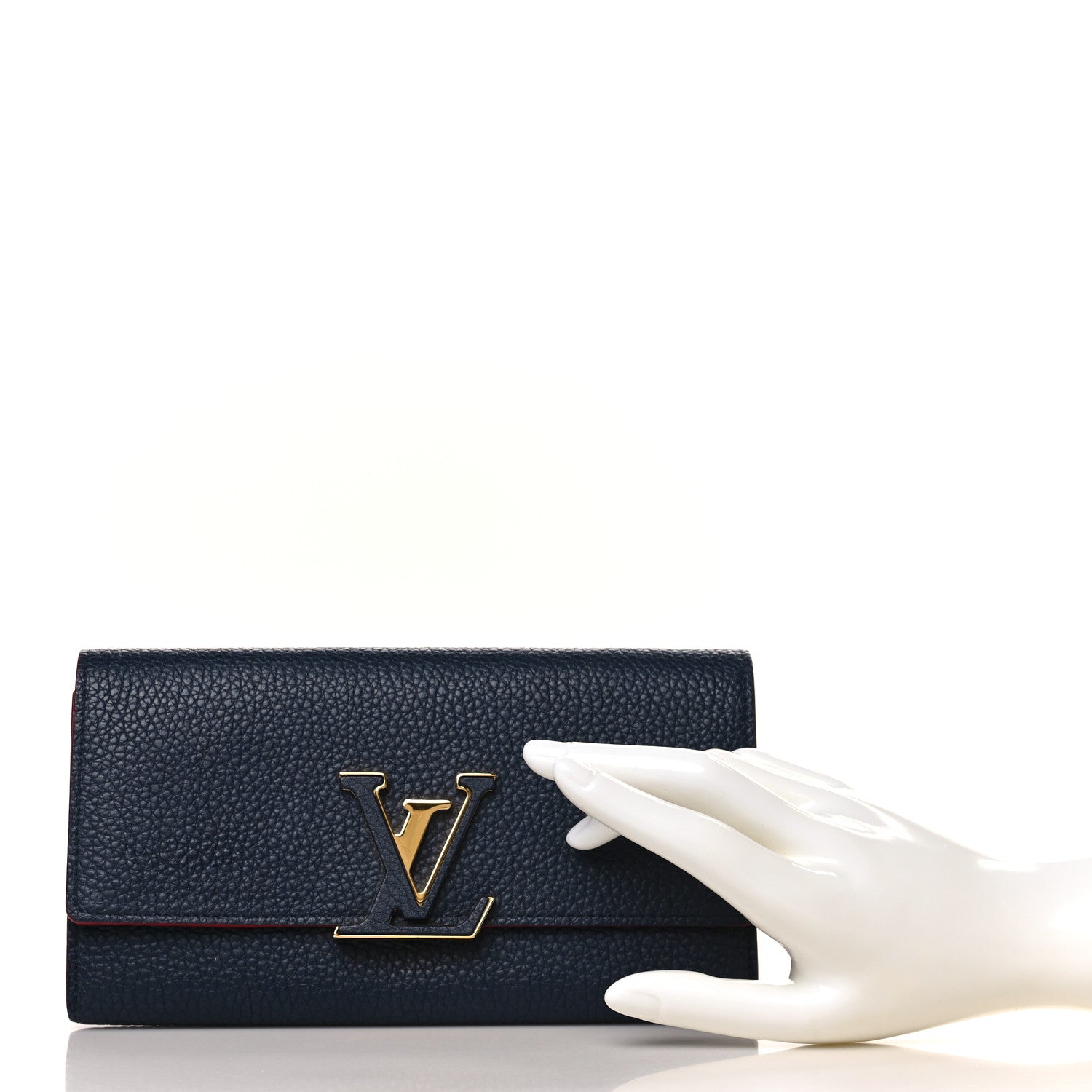 Louis Vuitton Taurillon Capucines Wallet Marine Rouge 2 of 7